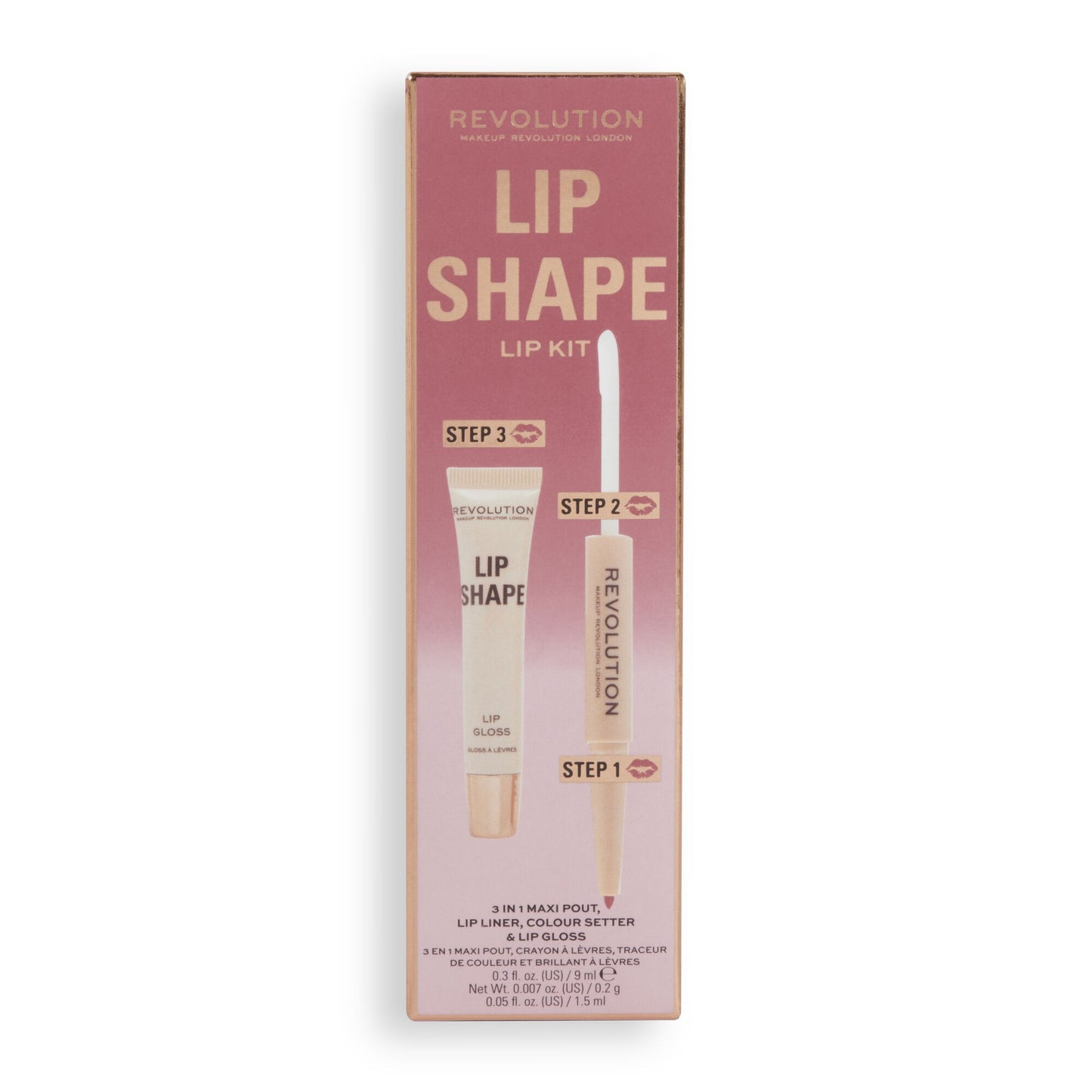 REVOLUTION LIP SHAPE KIT ROSE PINK