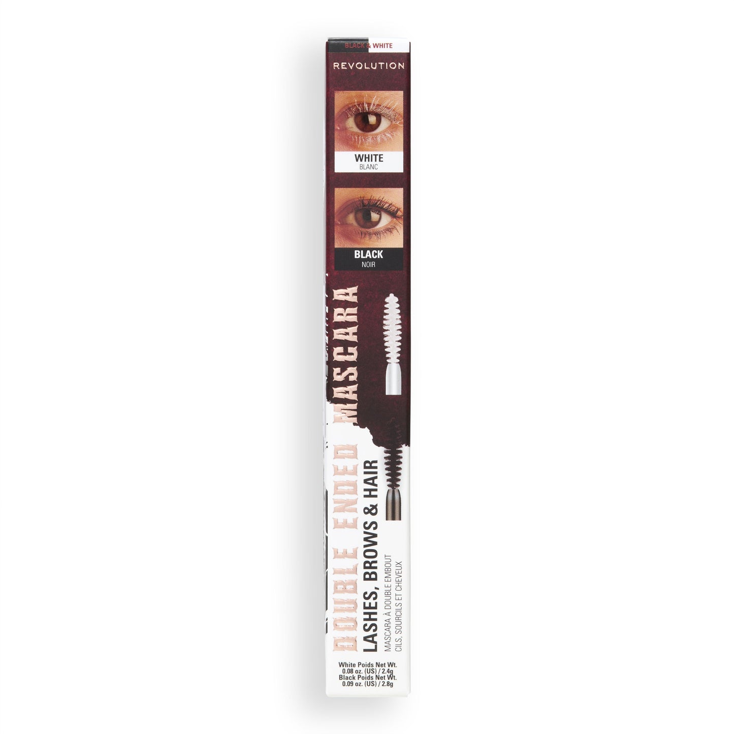 REVOLUTION TRULY SINFUL DOUBLE ENDED BLACK AND WHITE MASCARA