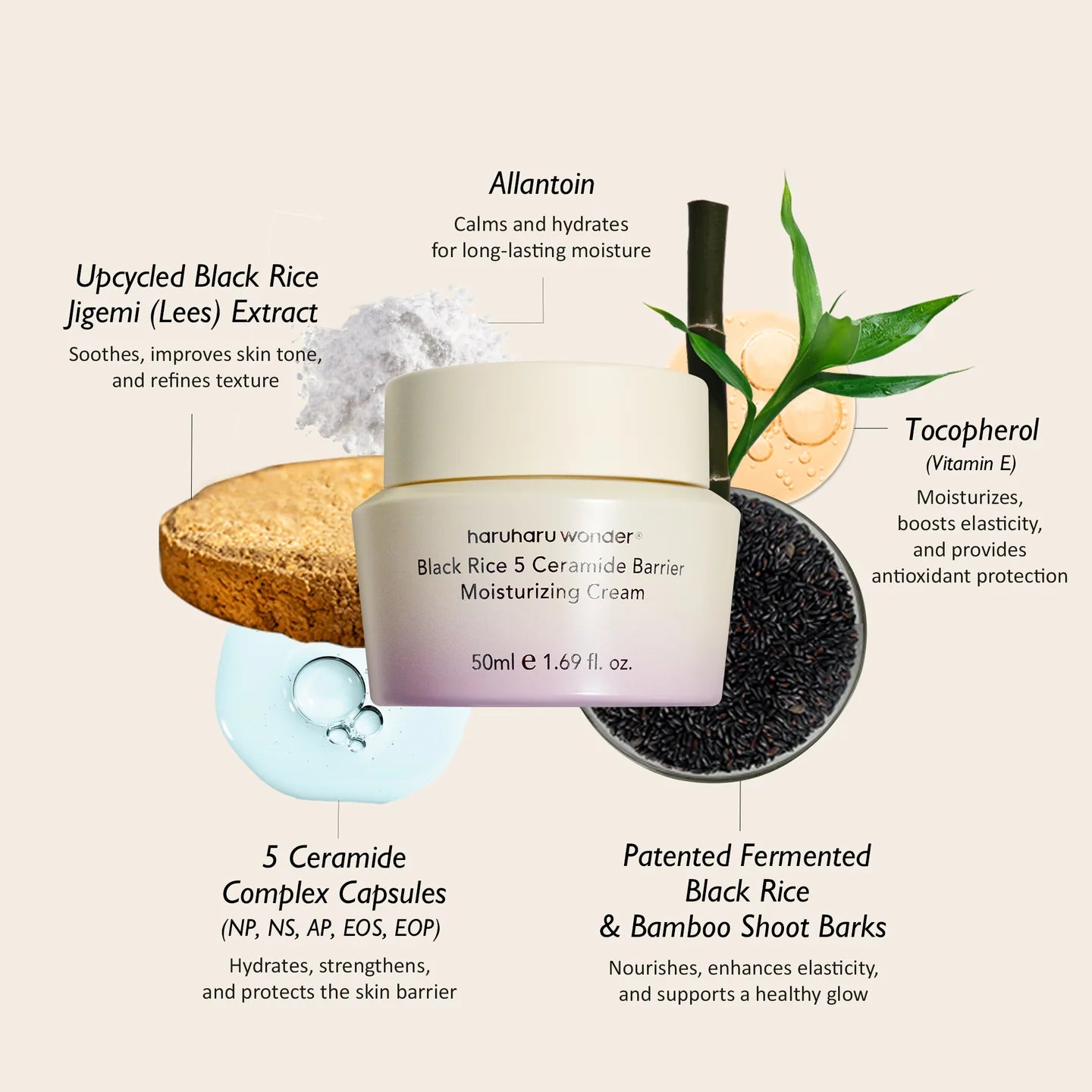 HARUHARU WONDER BLACK RICE 5 CERAMIDE BARRIER MOISTURIZING CREAM