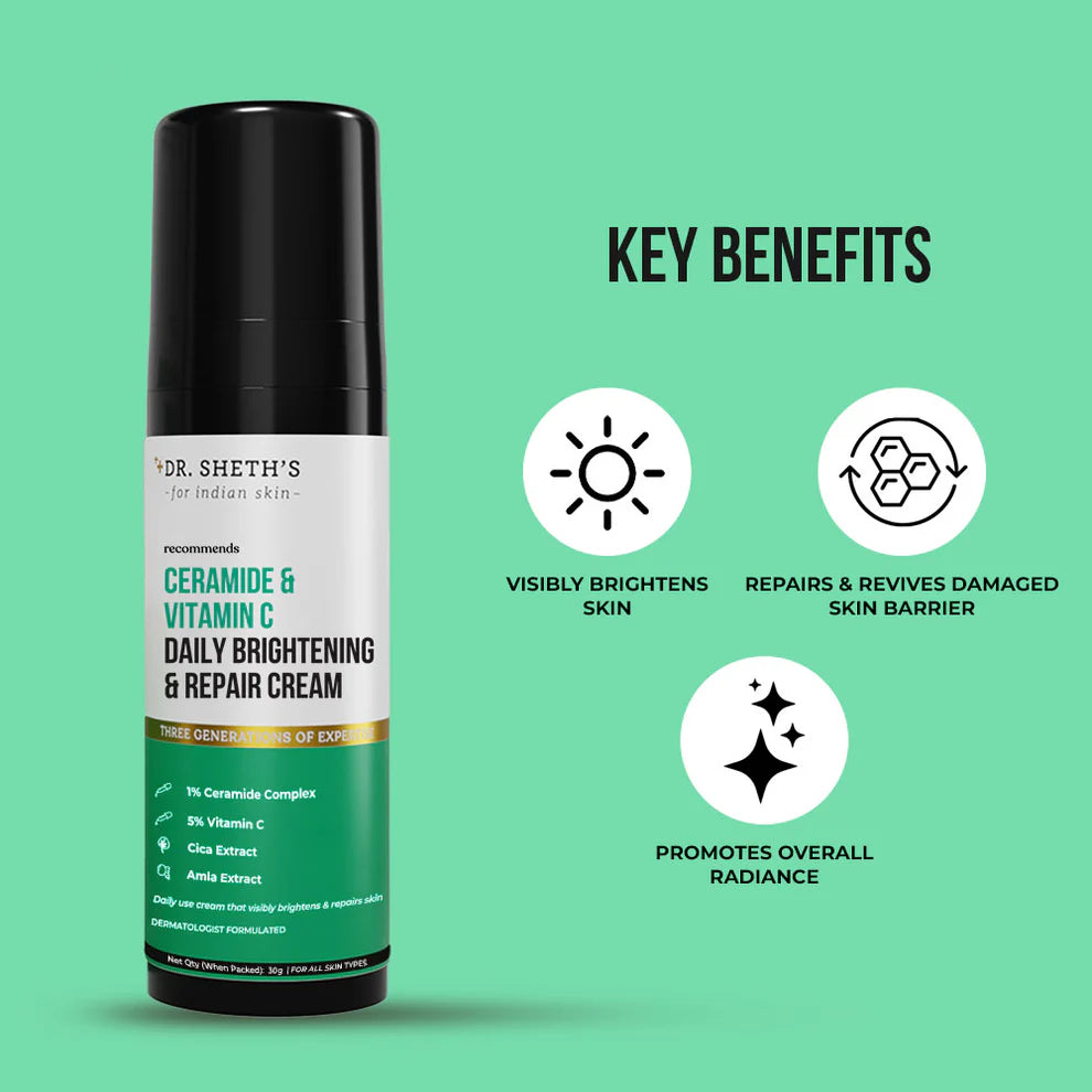 CERAMIDE & VIT C DAILY BRIGHTENING & REPAIR CREAM 30G