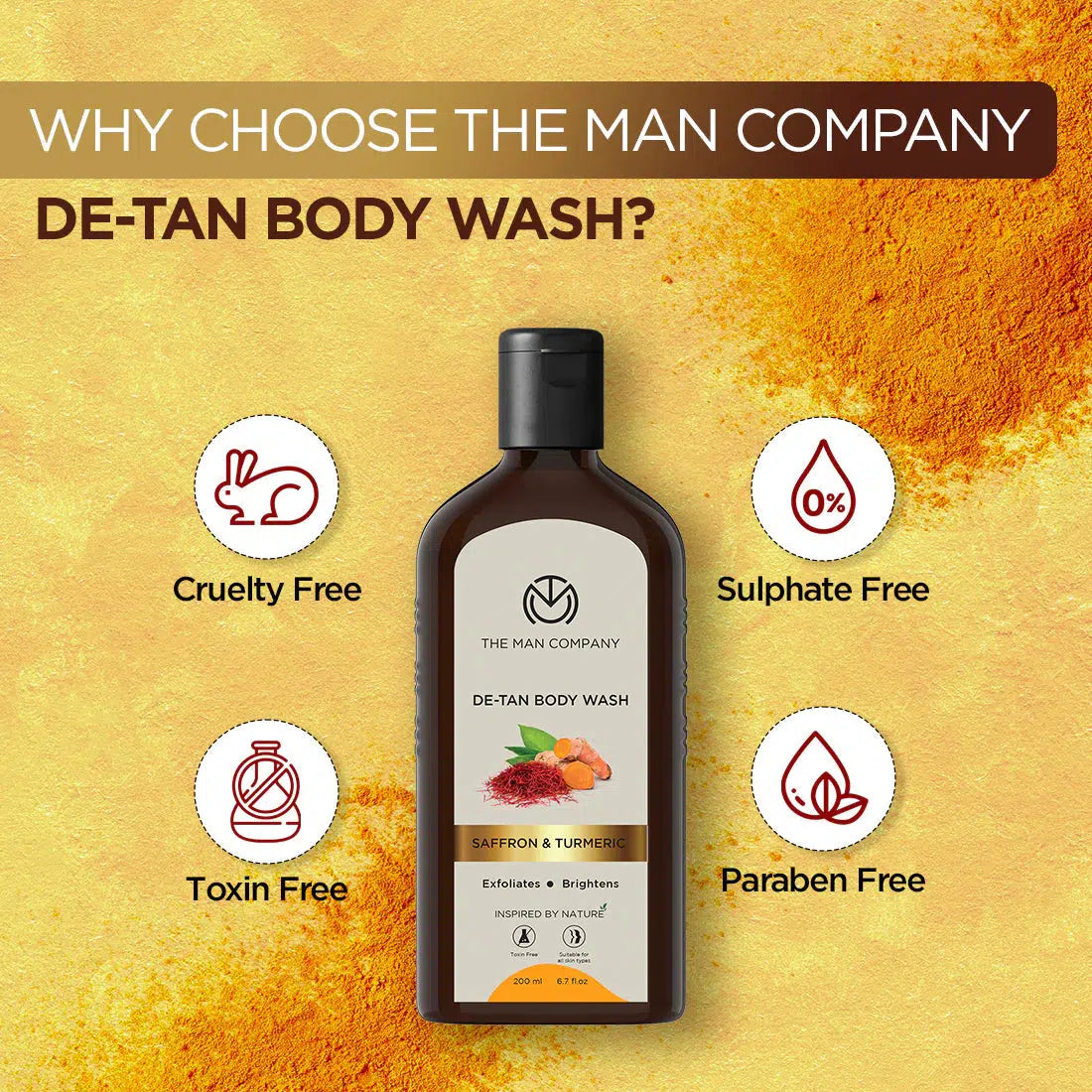 DE-TAN BODY WASH I SAFFRON & TURMERIC 200ML
