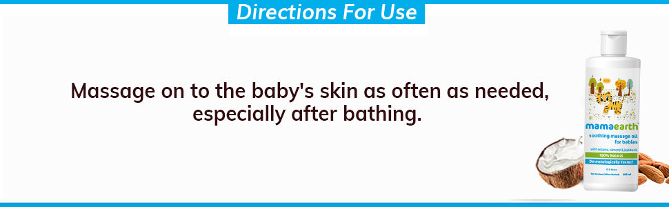 SOOTHING MASSAGE OIL FOR BABIES WITH SESAME, ALMOND AND JOJOBA OIL - 200ML