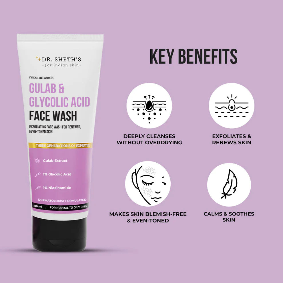 GULAB & GLYCOLIC ACID FACE WASH 100G