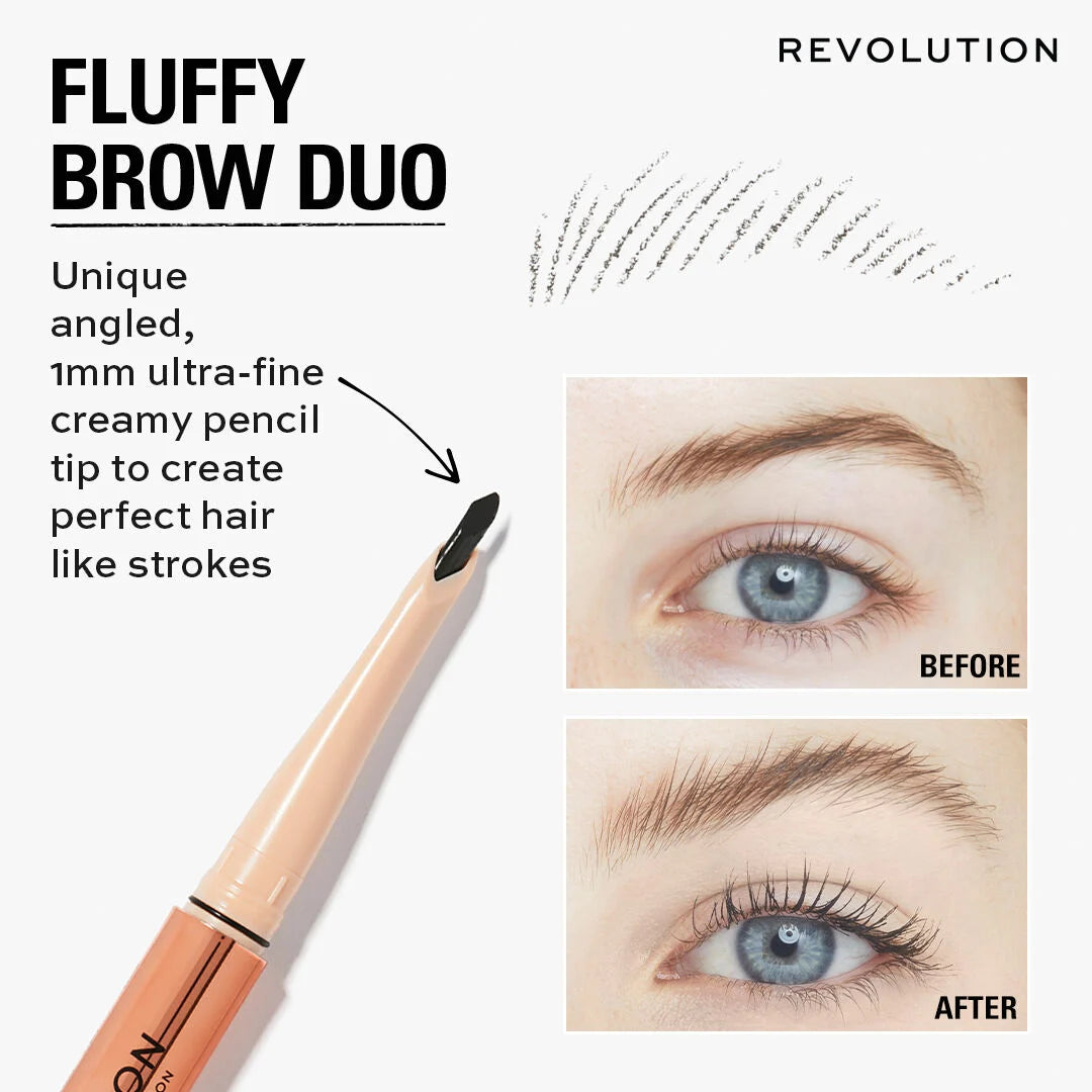 REVOLUTION FLUFFY BROW FILTER DUO ASH BROWN
