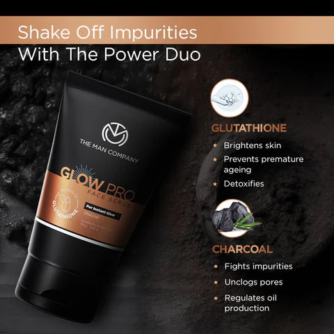 GLOW PRO FACE SCRUB | GLUTATHIONE AND CHARCOAL 100G