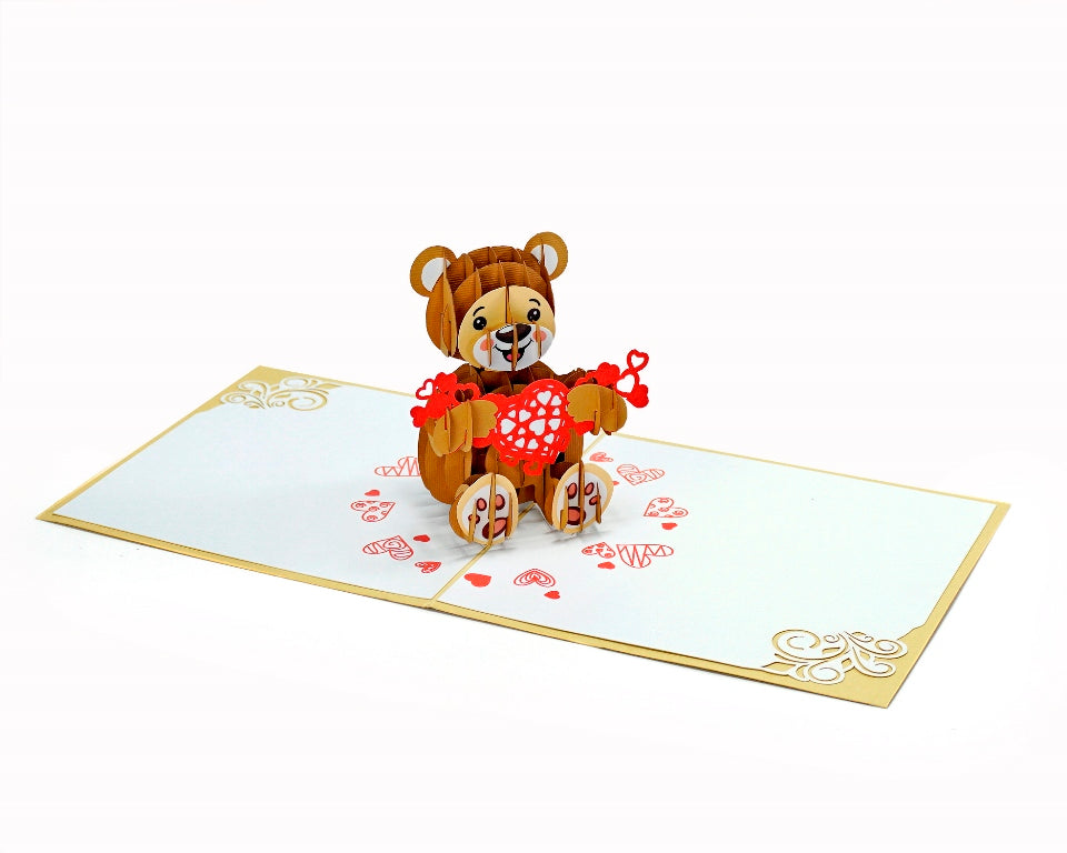 TEDDY BEAR POPUP CARD (15X15CM)