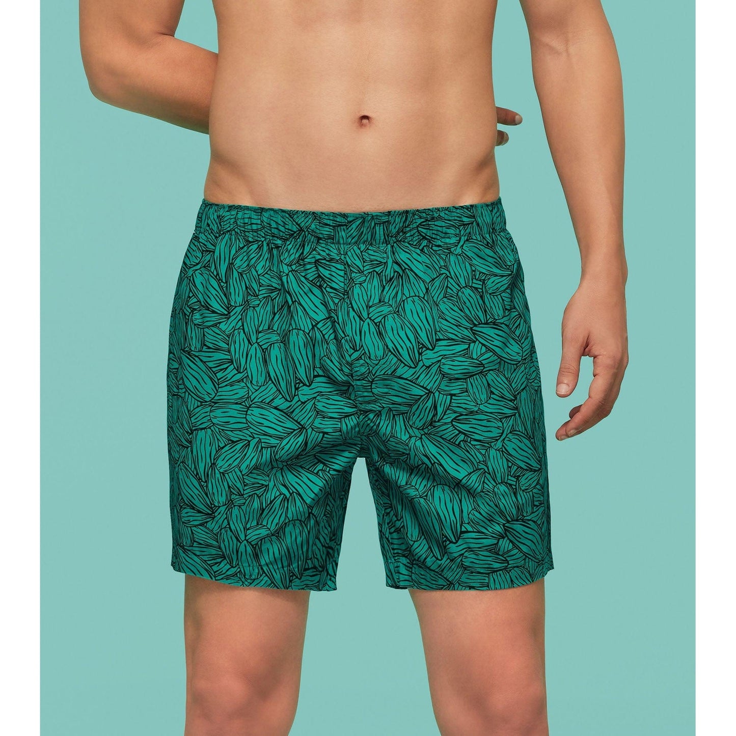 PACK OF 2 SUPER COMBED COTTON BOXER SHORTS: ALMOND / STREET LAMP