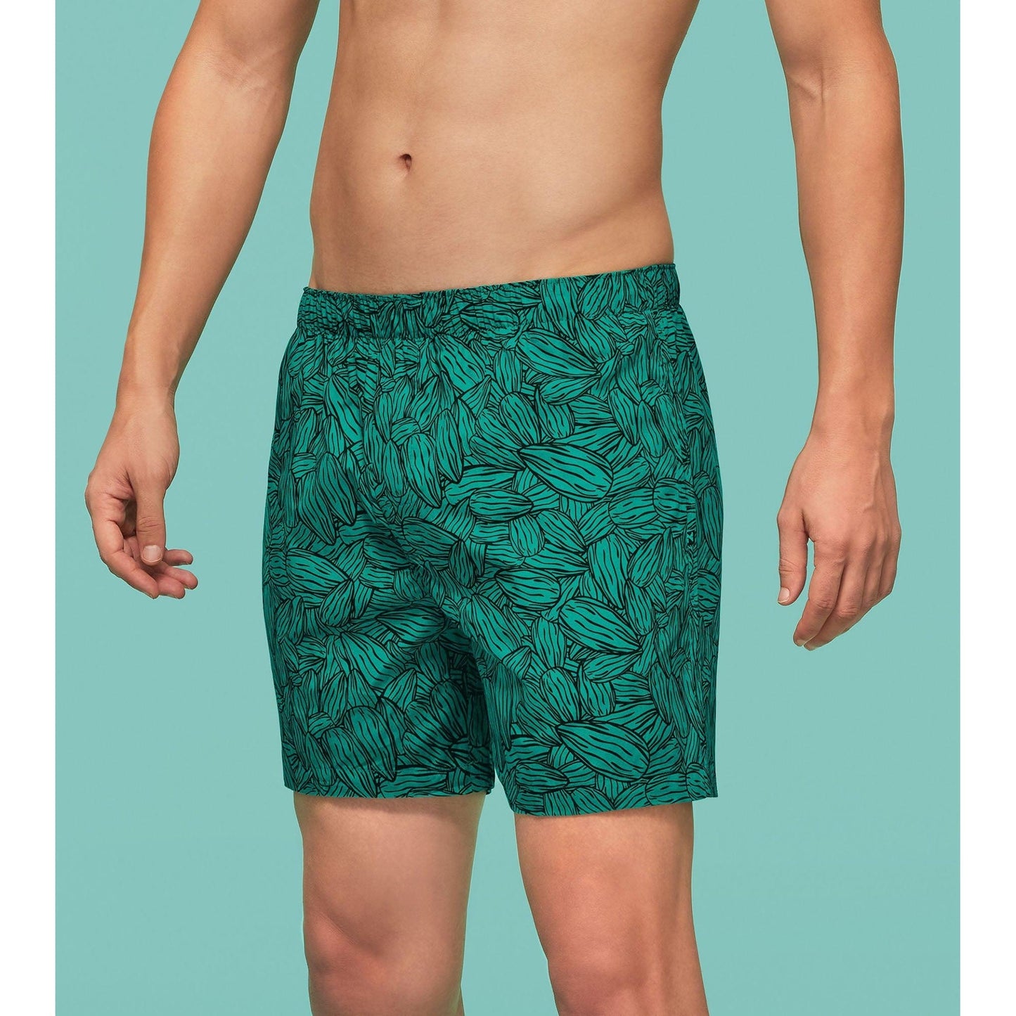 PACK OF 2 SUPER COMBED COTTON BOXER SHORTS: ALMOND / STREET LAMP