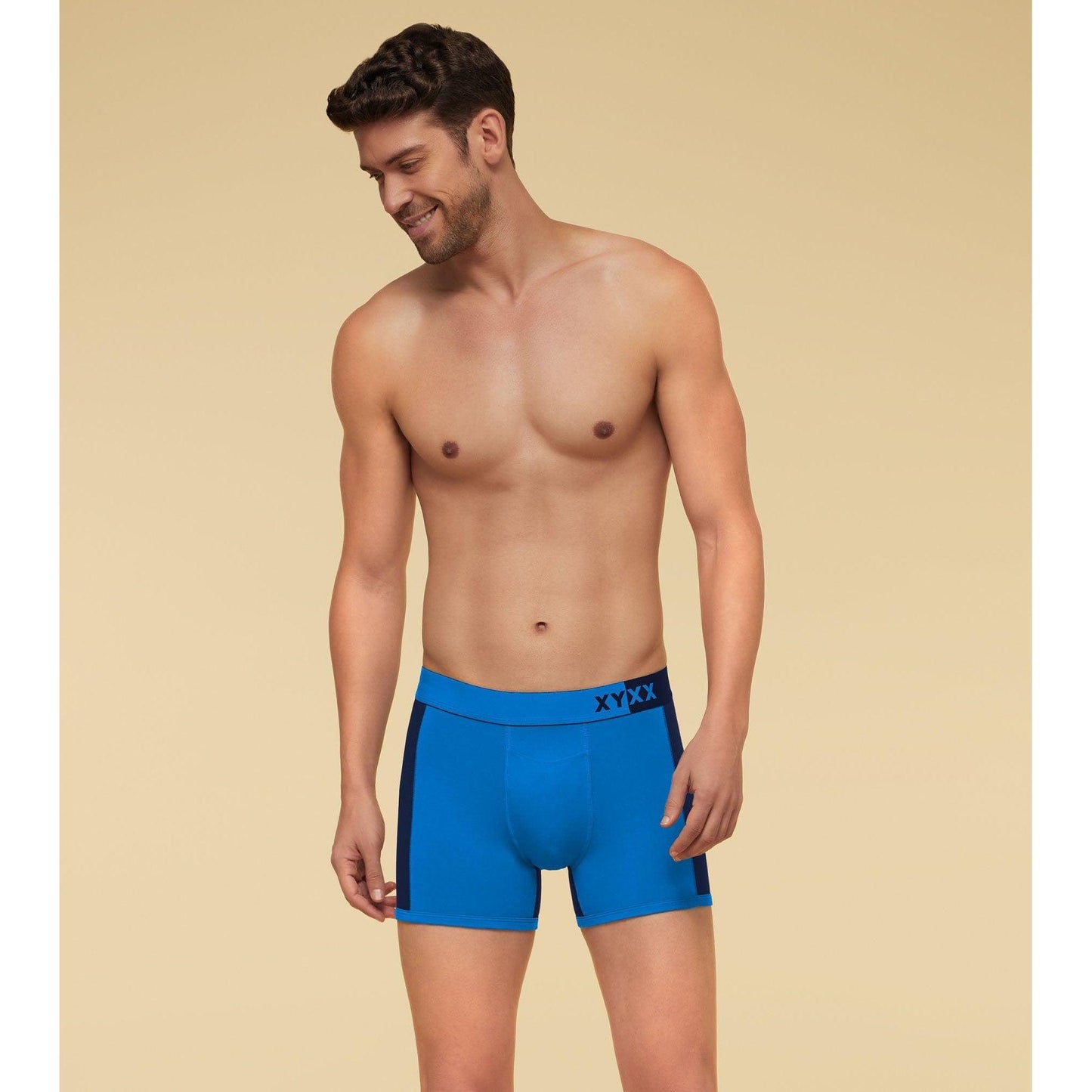 PACK OF 2 TENCEL™ TRUNKS- : DUALIST STEEL MEDALION / BLACK MEETS BLUE