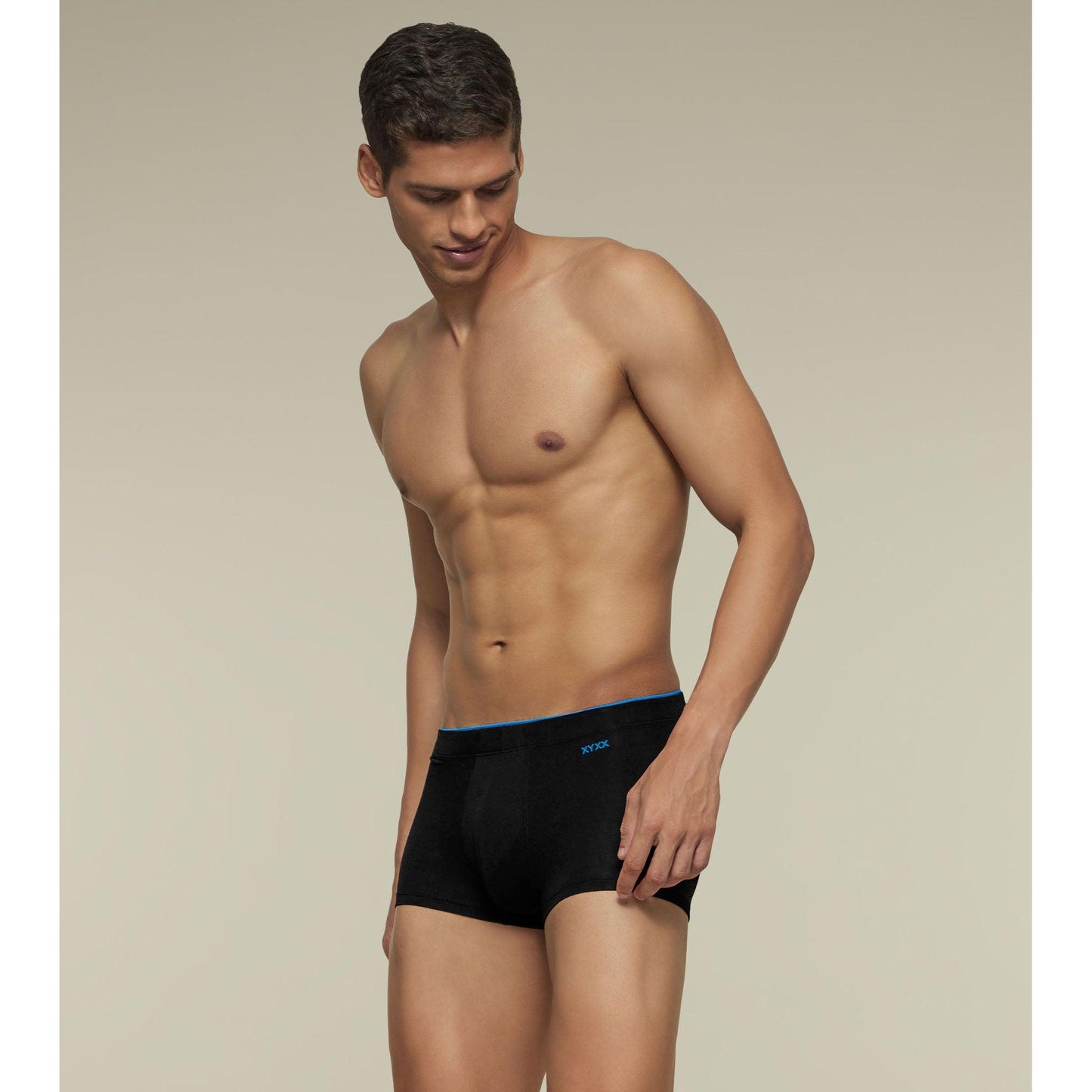 PACK OF 2 TENCEL™ TRUNKS- : UNO COLLECTION GRAPHITE GREY / BLACK KNIGHT