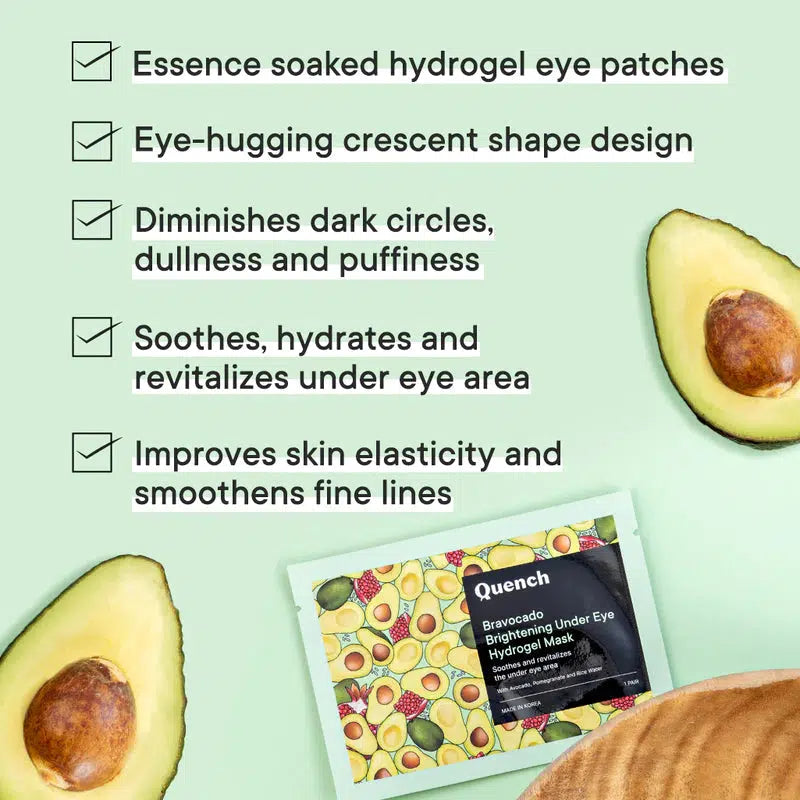 QUENCH BRAVOCADO BRIGHTENING UNDER EYE HYDROGEL MASK 4GM