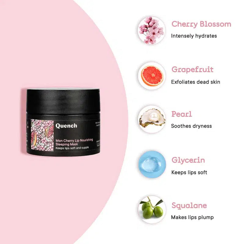 QUENCH MON CHERRY LIP NOURISHING SLEEPING MASK 15ML
