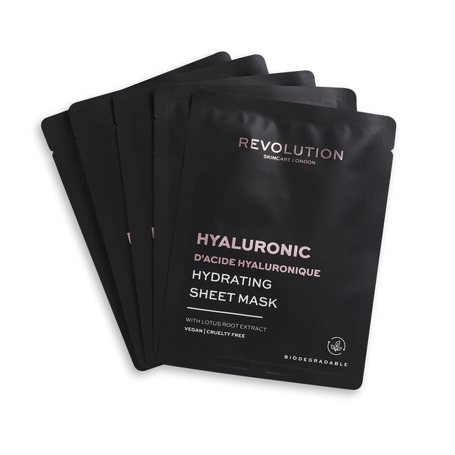 REVOLUTION SKINCARE BIODEGRADABLE HYALURONIC ACID SHEET MASK 5 Pack