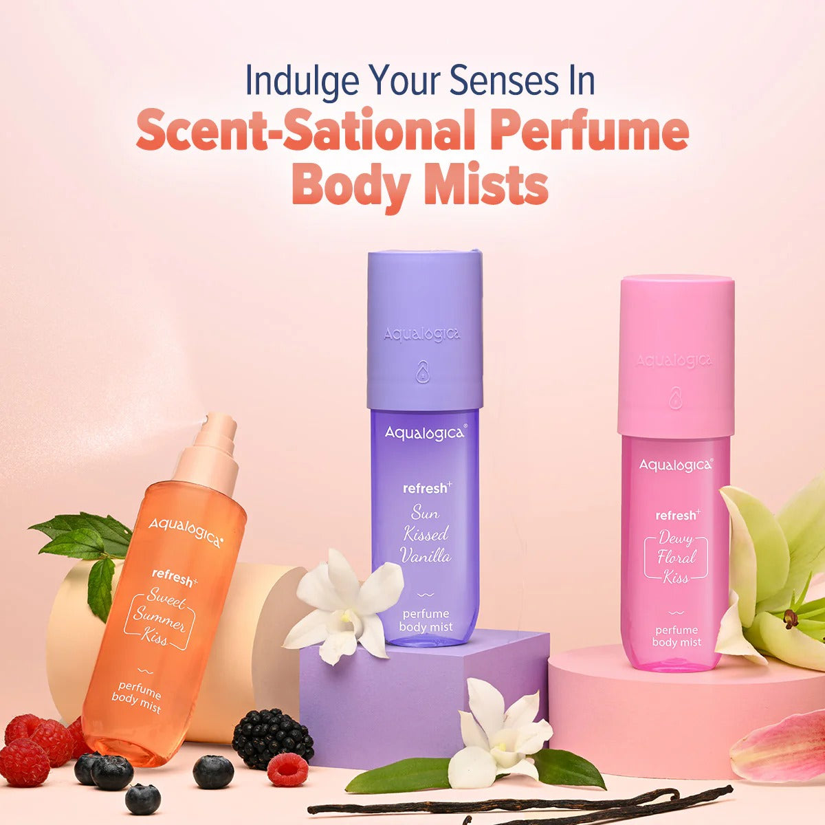 REFRESH+ SWEET SUMMER KISS PERFUME BODY MIST WITH ZEMEA AND HYALURONIC ACID 150 ML