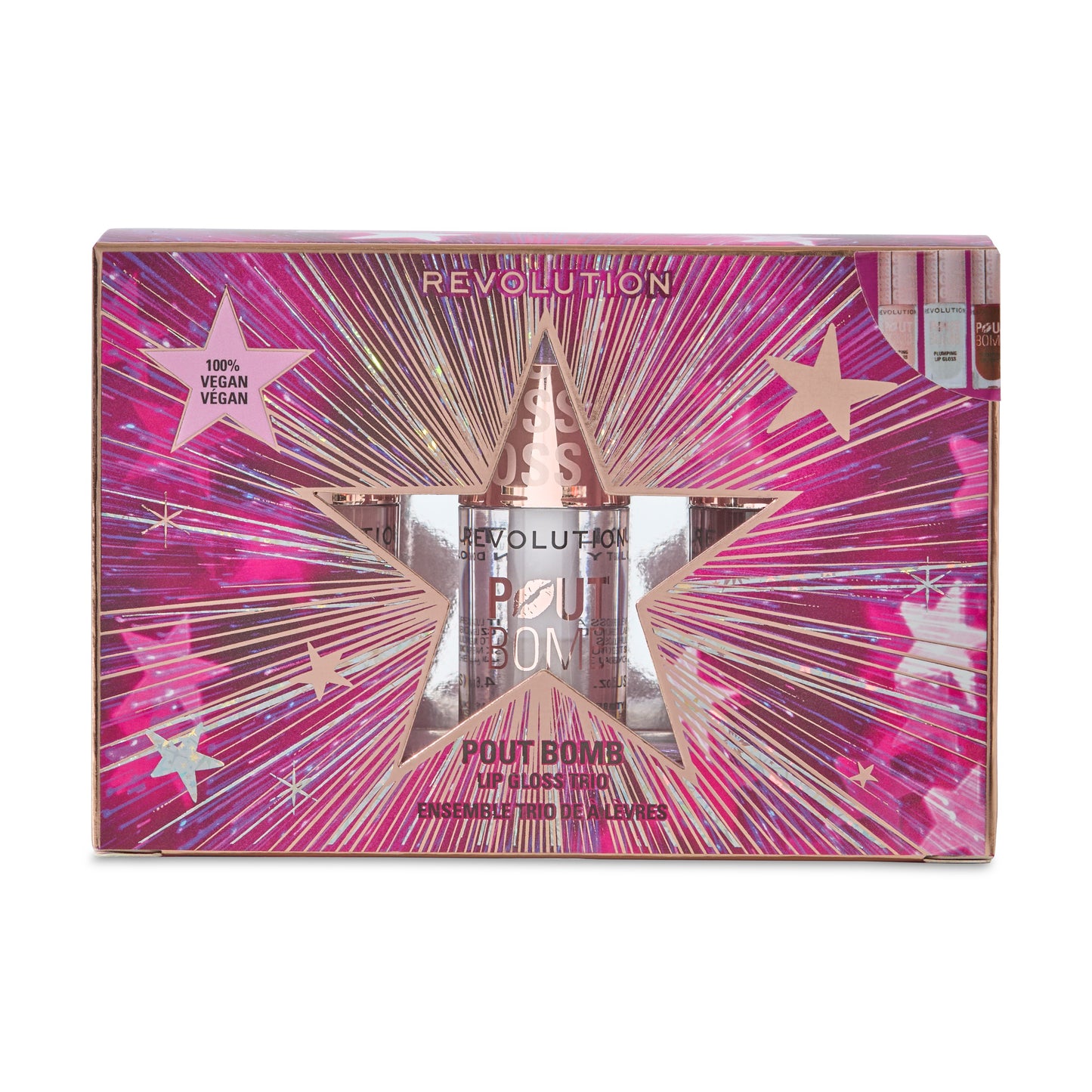 REVOLUTION POUT BOMB PLUMPING LIP GLOSS TRIO GIFT SET