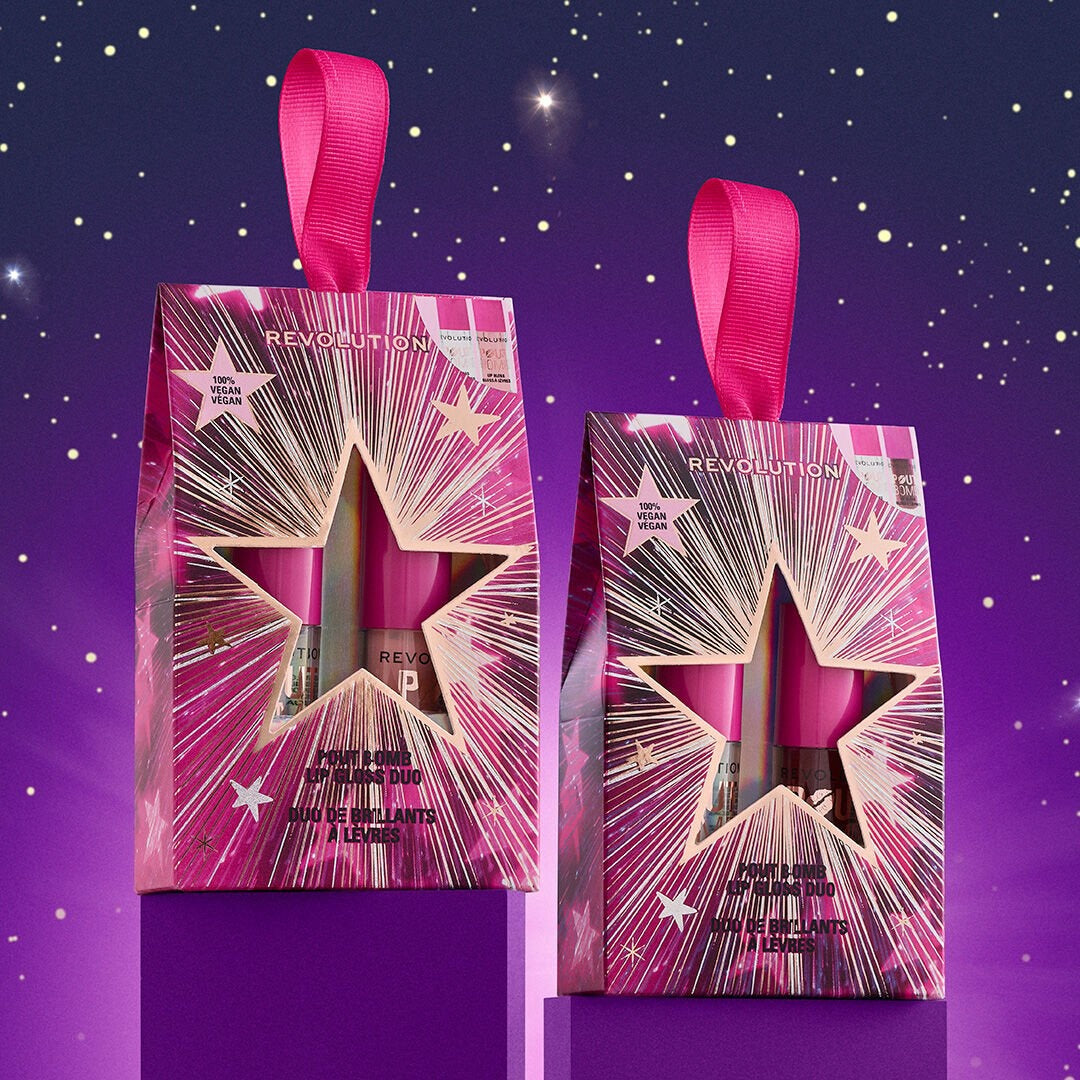 REVOLUTION BERRY/CLEAR POUT BOMB PLUMPING MINI LIP GLOSS SET