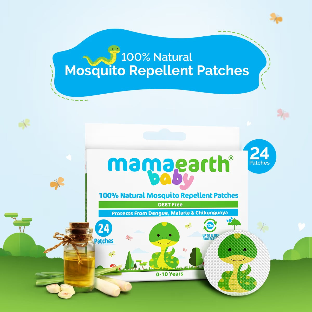 NATURAL MOSQUITO REPELLENT PATCHES 24PCS