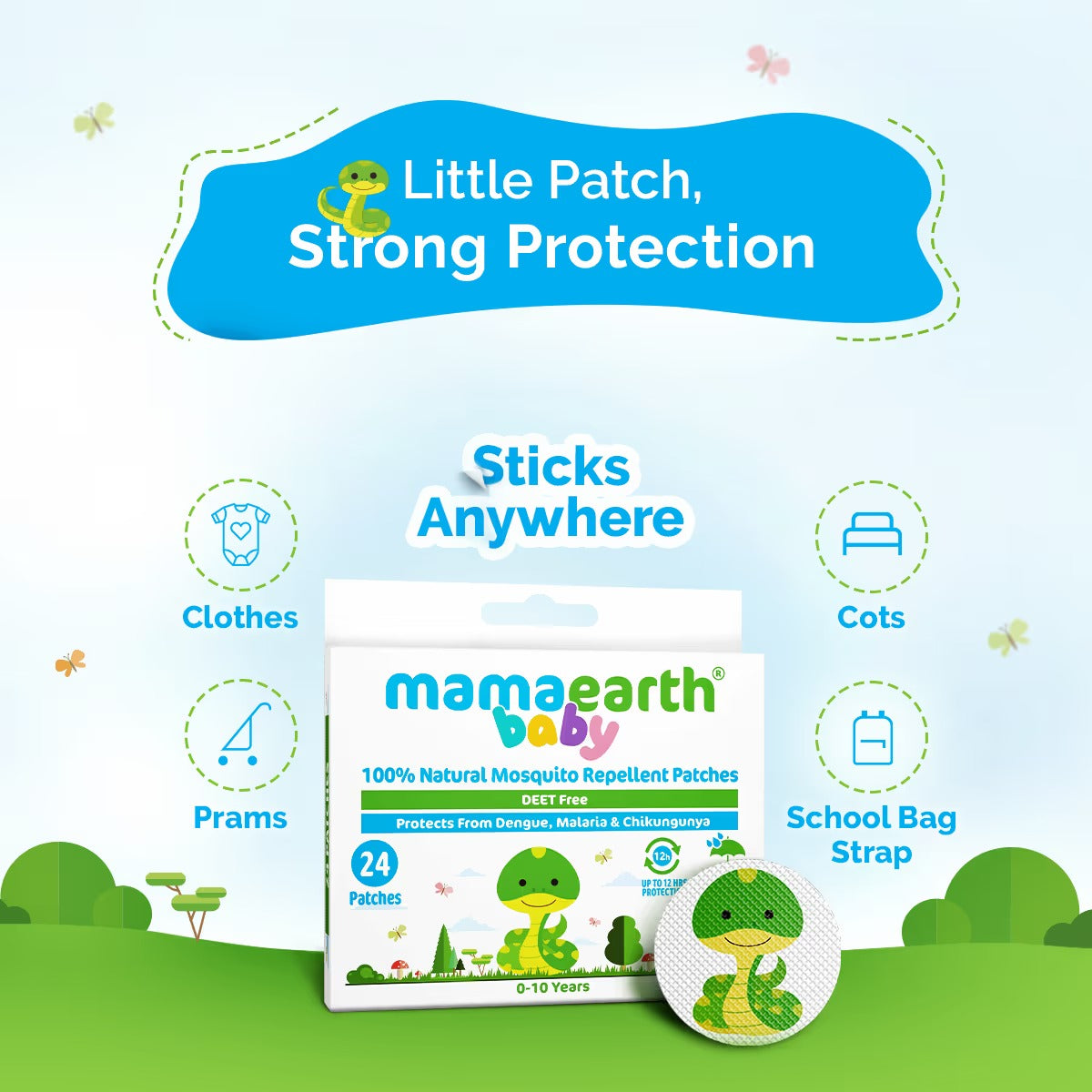 NATURAL MOSQUITO REPELLENT PATCHES 24PCS