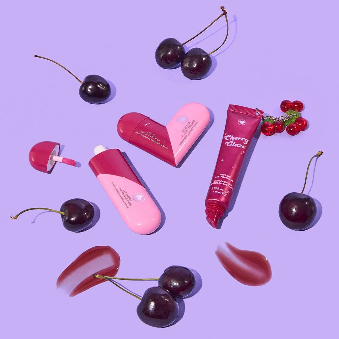 I HEART REVOLUTION MIDNIGHT CHERRY TWIST DUO LIP OIL & SHIMMER GLOSS