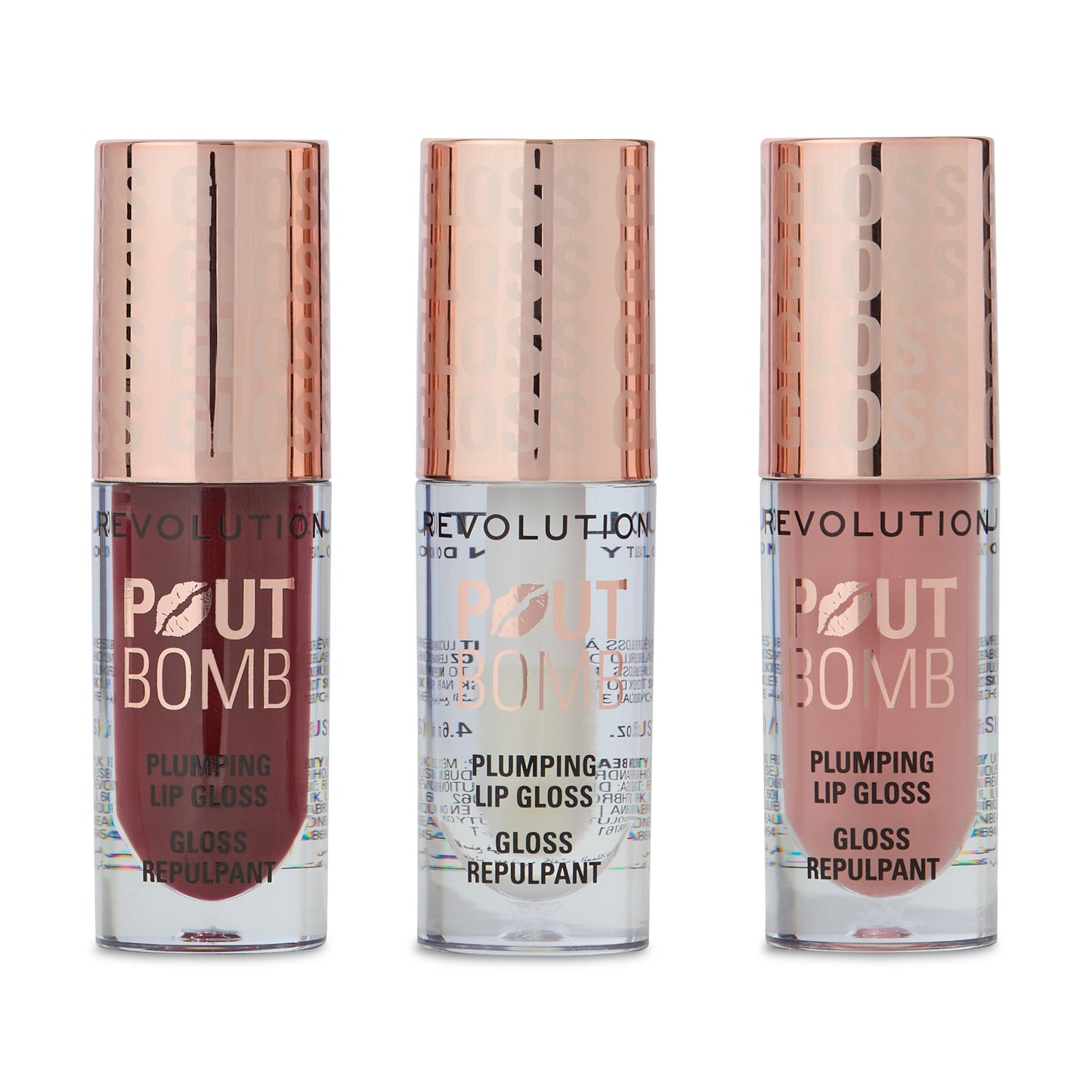 REVOLUTION POUT BOMB PLUMPING LIP GLOSS TRIO GIFT SET