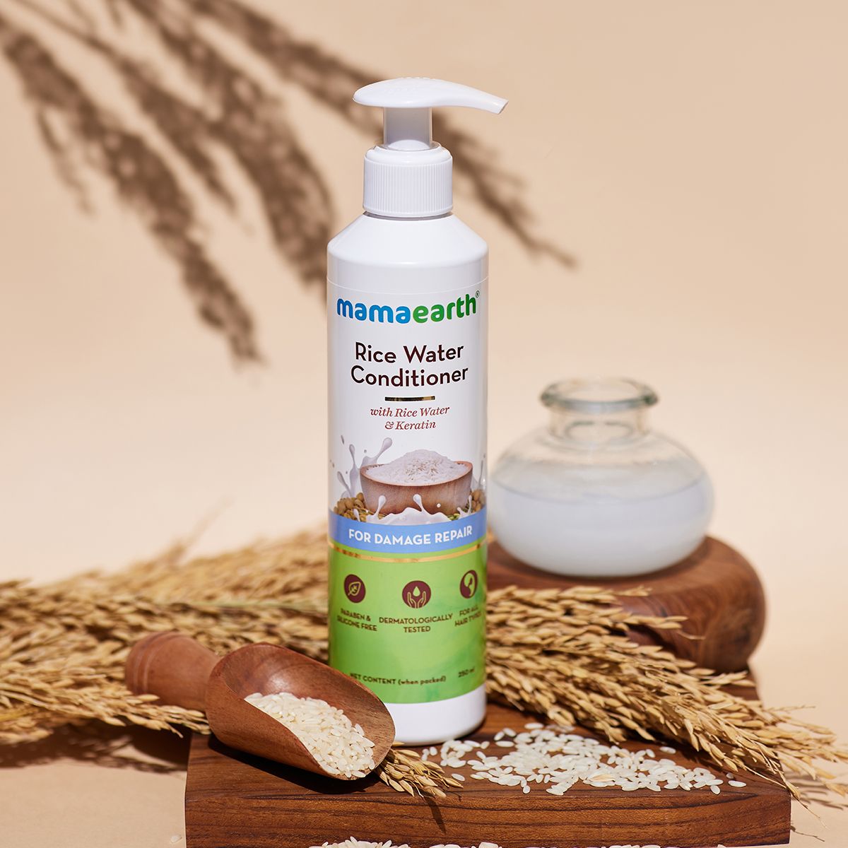 RICE WATER CONDITIONER WITH RICE WATER AND KERATIN FOR DAMAGED HAIR 250ML