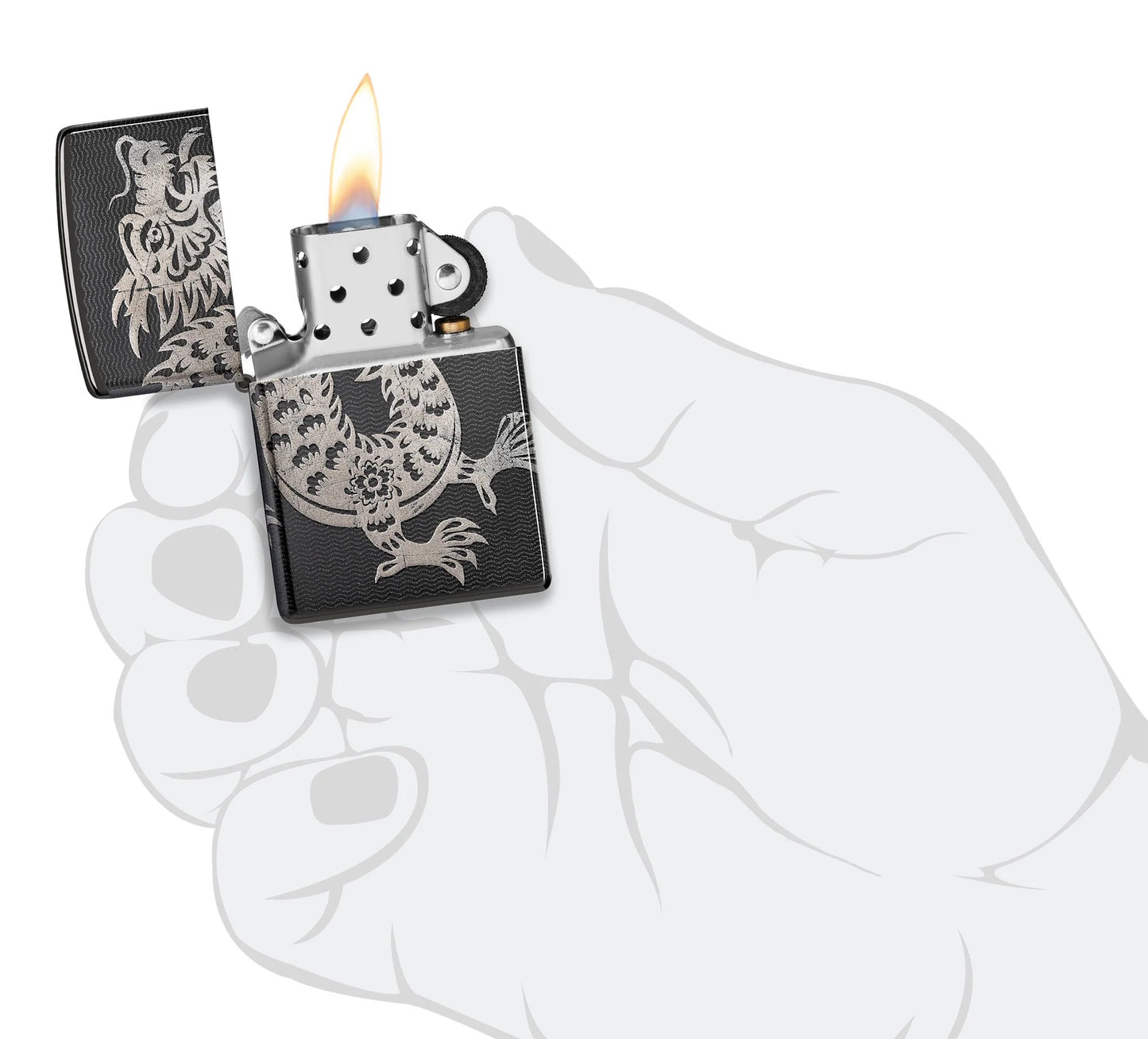 Zippo Ebony Asian Dragon