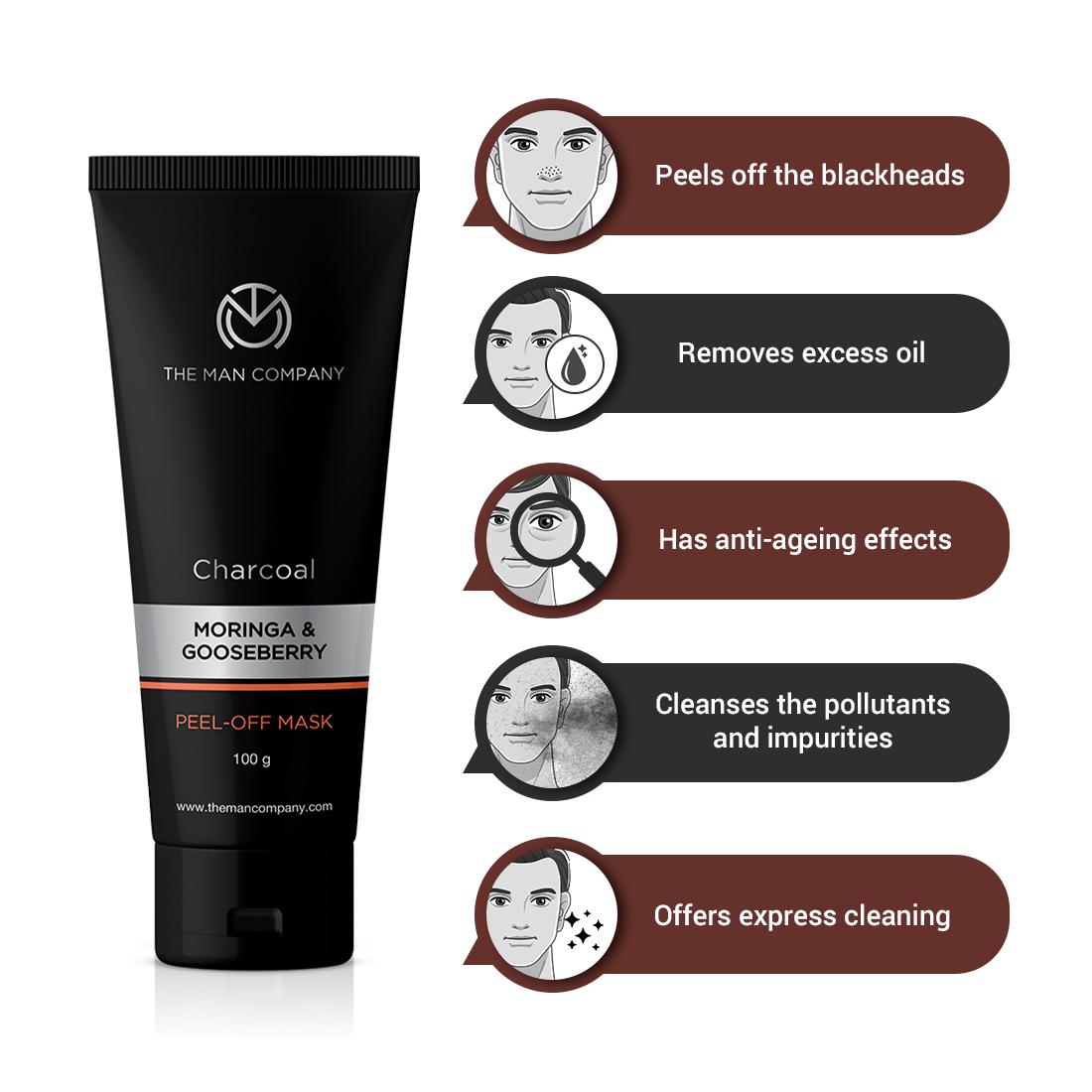 CHARCOAL PEEL OFF MASK | MORINGA & GOOSEBERRY 100G