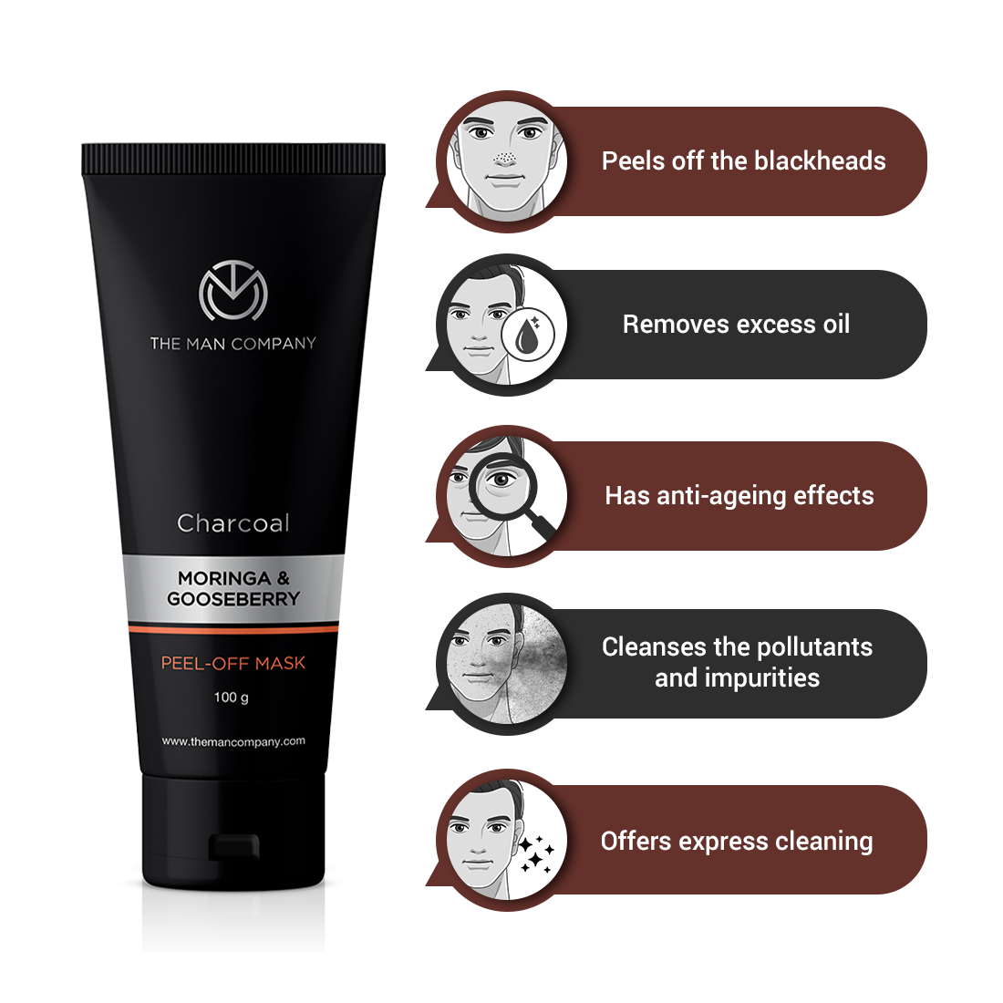CHARCOAL PEEL OFF MASK | MORINGA & GOOSEBERRY 100G
