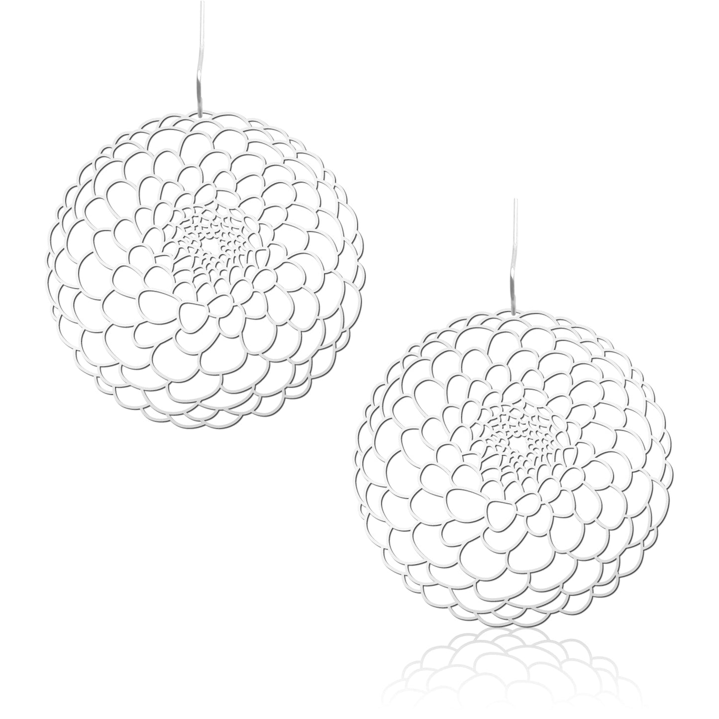 DAHLIA EARRINGS MEDIUM SILVER