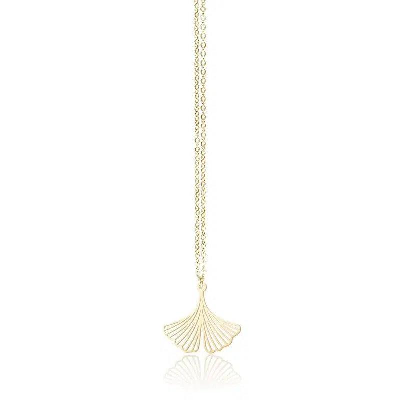 GINKGO PENDANT EXTRA SMALL GOLD WITH CHAIN