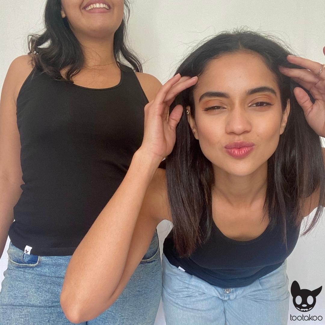 HOOMAN ESSENTIALS (SHE) RIBBED TANK TOP BLACK