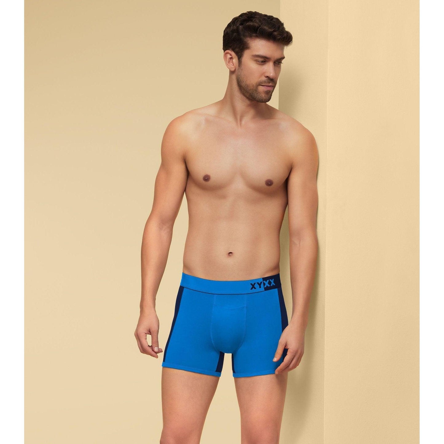 PACK OF 2 TENCEL™ TRUNKS- : DUALIST STEEL MEDALION / BLACK MEETS BLUE