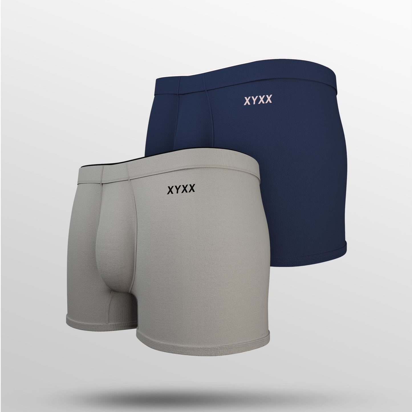 PACK OF 2 TENCEL™ TRUNKS- : UNO ASH GREY / ESTATE BLUE