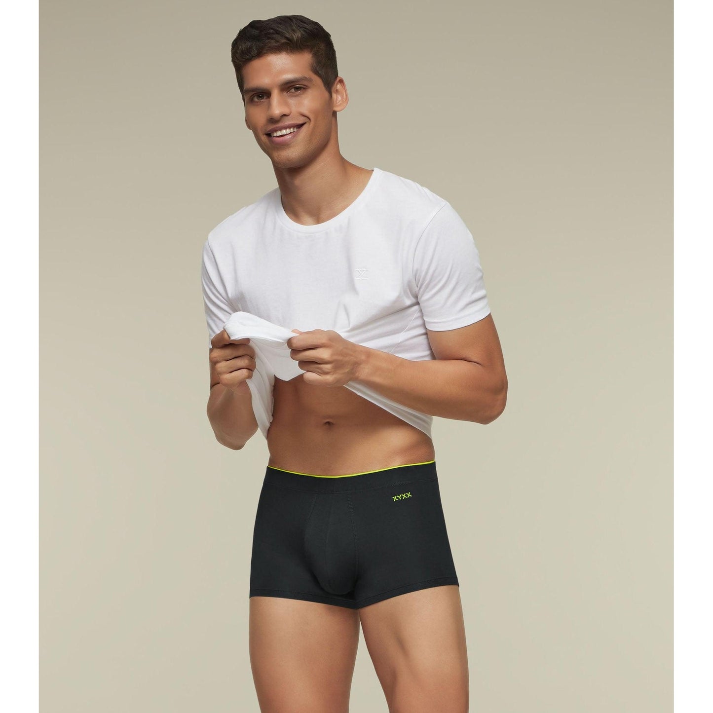 PACK OF 2 TENCEL™ TRUNKS- : UNO COLLECTION GRAPHITE GREY / BLACK KNIGHT