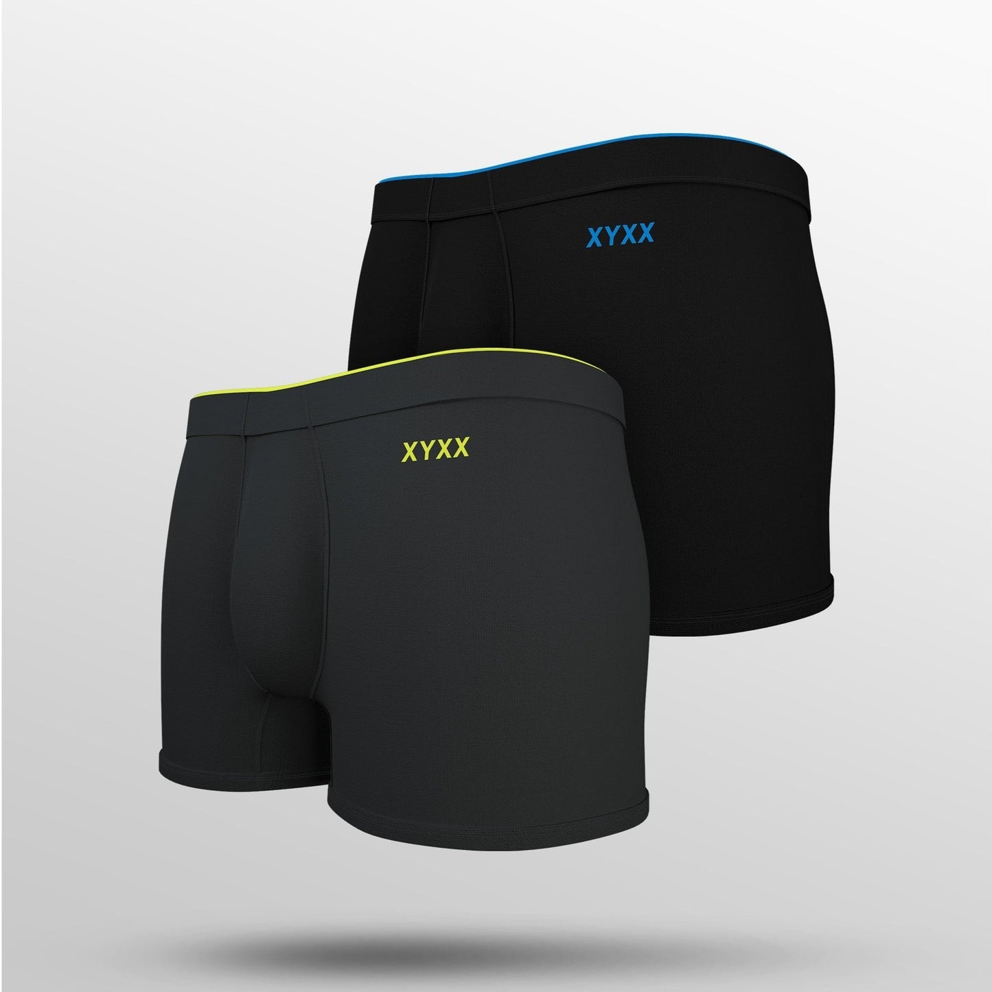 PACK OF 2 TENCEL™ TRUNKS- : UNO COLLECTION GRAPHITE GREY / BLACK KNIGHT