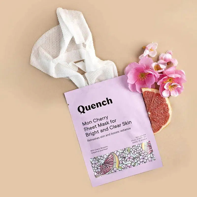 QUENCH MON CHERRY SHEET MASK FOR BRIGHT AND CLEAR SKIN