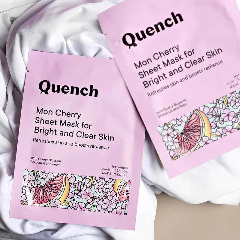 QUENCH MON CHERRY SHEET MASK FOR BRIGHT AND CLEAR SKIN