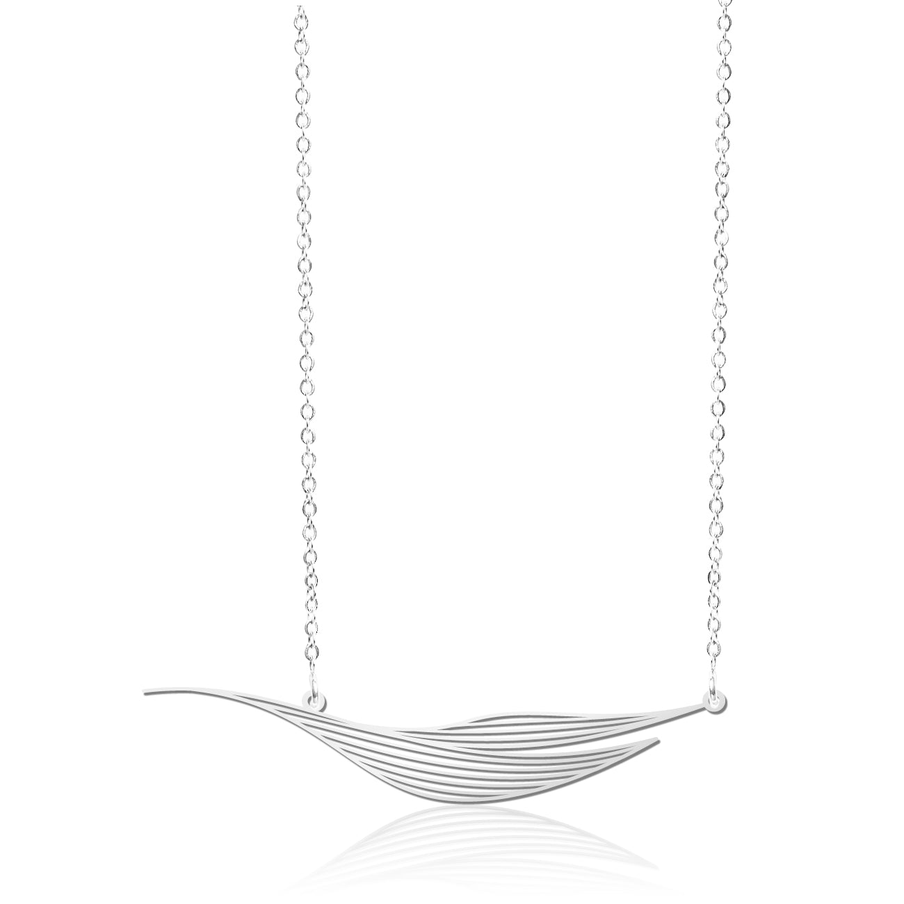 RIPPLE PENDANT SMALL SILVER WITH CHAIN