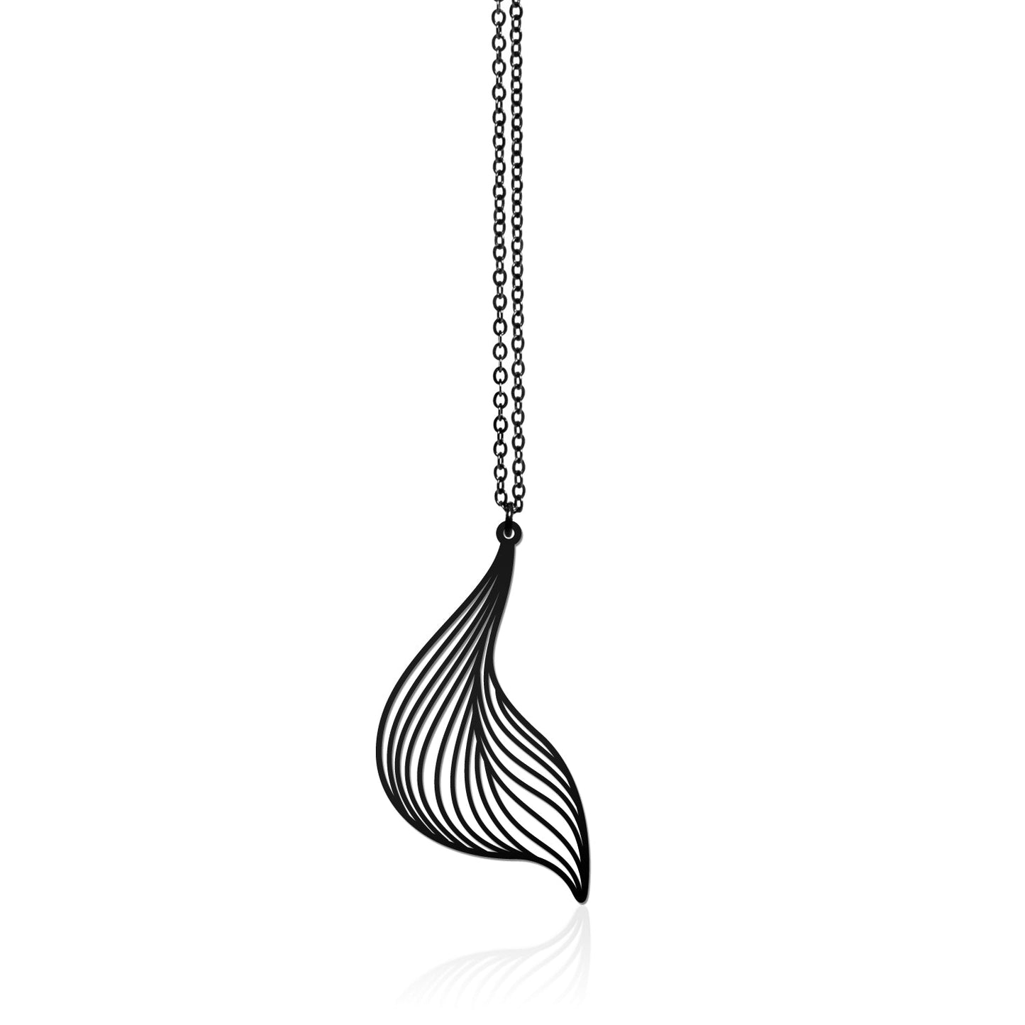 SOFT PENDANT SMALL BLACK WITH CHAIN
