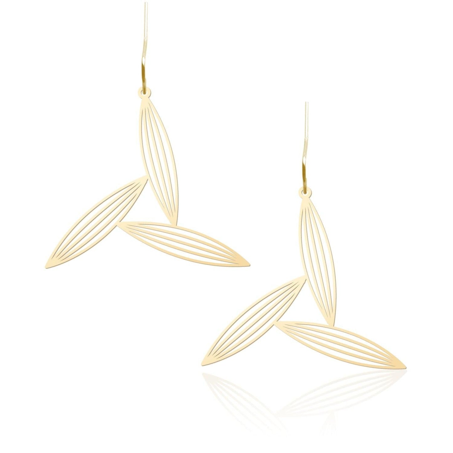 THREE SASAGRASSES EARRINGS SMALL GOLD