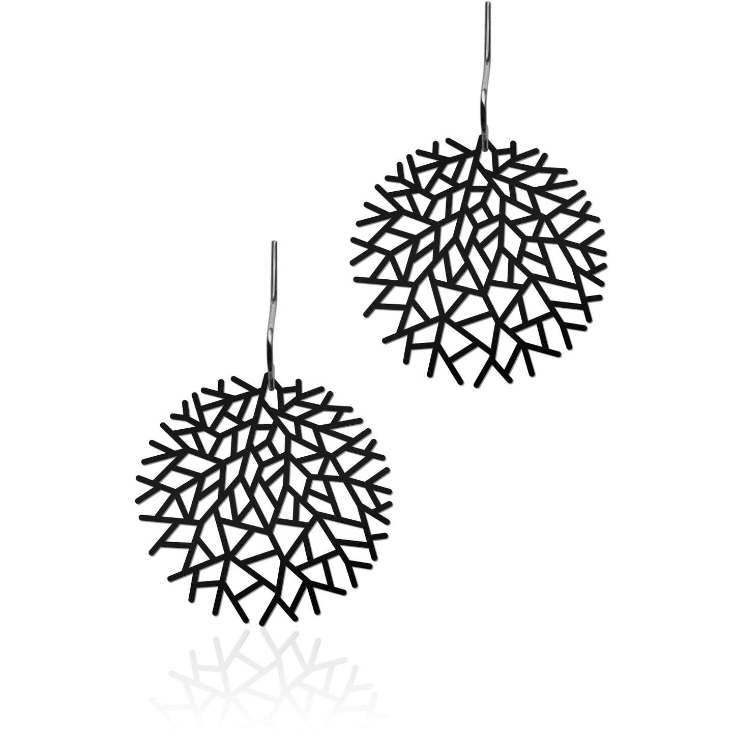 WOODS EARRINGS SMALL BLACK