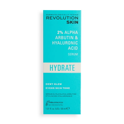 REVOLUTION SKINCARE HYDRATING 2% ALPHA ARBUTIN & HYALURONIC ACID SERUM
