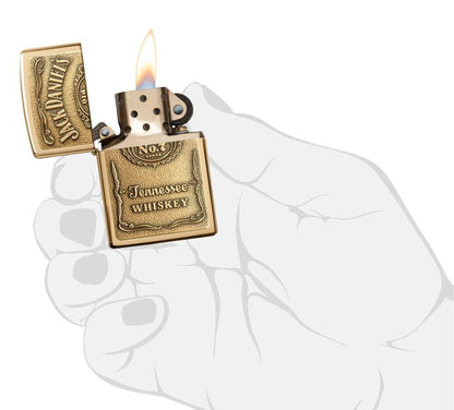 Zippo Jack Daniels Brass/Emblem Attached