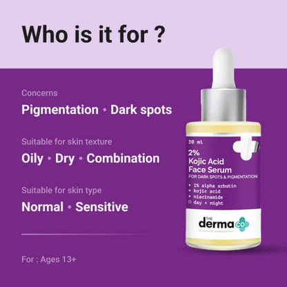 2% KOJIC ACID FACE SERUM WITH 1% ALPHA ARBUTIN & NIACINAMIDE - 30 ML