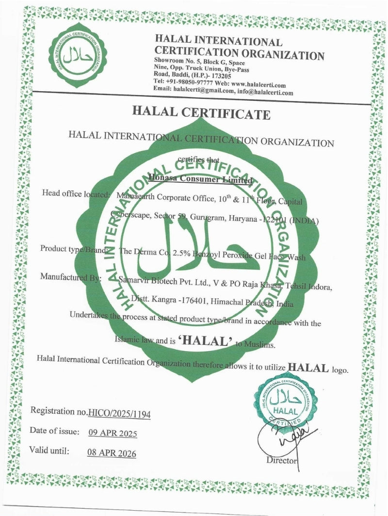 2.5% BENZOYL PEROXIDE GEL FACE WASH WITH GLYCERIN & ALLANTOIN FOR ACTIVE ACNE - 100 ML