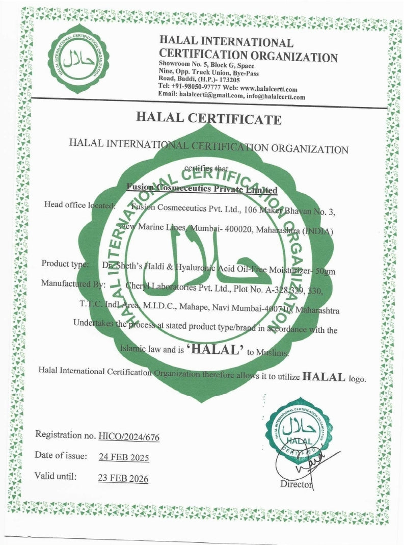 DR. SHETH'S HALDI & HYALURONIC ACID OIL FREE MOISTURIZER 50G