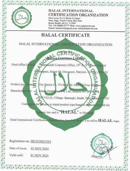 1% SALICYLIC ACID OIL-FREE MOISTURIZER FOR FACE WITH OAT EXTRACT - 50G