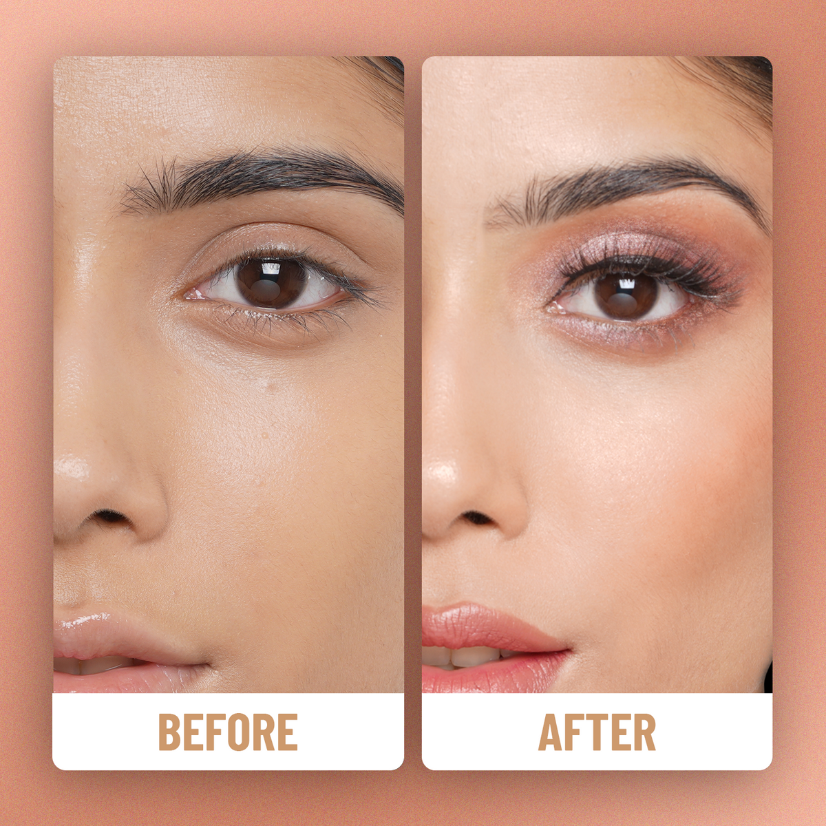 Swiss Beauty Ultimate Eyeshadow Palette — product detail: before and after