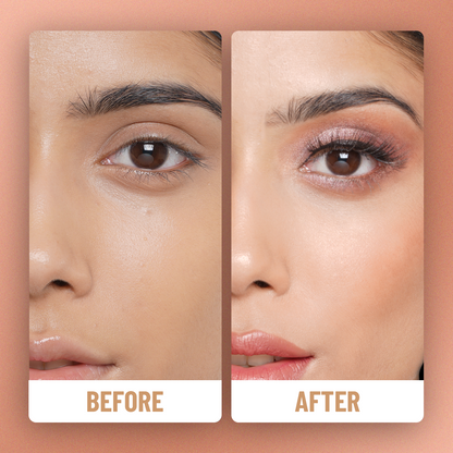 Swiss Beauty Ultimate Eyeshadow Palette — product detail: before and after