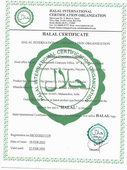 1% KOJIC ACID LIP BALM WITH ALPHA ARBUTIN & HYALURONIC ACID - 4G